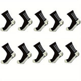 10 Pairs Socks Men's Football Soccer Socks Sports Cycling Grip Socks Anti Slip Non Slip Grip Pads for Football Basketball