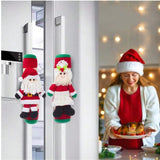 2pcs, Christmas Refrigerator Door Handle Cover Santa Snowman Kitchen Appliance Handle Covers Decorations For Fridge Microwave Oven Ornaments Santa Snowman Indoor Seatbeltcover Cardecoration Home Decor