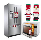 2pcs, Christmas Refrigerator Door Handle Cover Santa Snowman Kitchen Appliance Handle Covers Decorations For Fridge Microwave Oven Ornaments Santa Snowman Indoor Seatbeltcover Cardecoration Home Decor