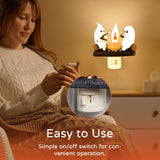 Ghost Campfire Flickering Night Light, Ghosts Campfire Flicker Flame Halloween Nightlight, 3D LED Small Electric Faux Campfire Night Light, Halloween Nightlight Indoor Decorations for Family Friends Download 1 Videos