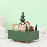 Classical Music Box, Music Box Wooden Clockwork Christmas Decoration Ornaments Crafts Beech Holiday Gifts