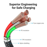 Magnetic USB-C Charging Cable with 60w Fast Charging &Braided Design,Electronic Smartphone Charger