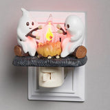 【Halloween Gift】Ghost Campfire Flickering Night Light, Ghosts Campfire Flicker Flame Halloween Nightlight, Faux Campfire Night Light Plug into Wall