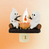 【Halloween Gift】Ghost Campfire Flickering Night Light, Ghosts Campfire Flicker Flame Halloween Nightlight, Faux Campfire Night Light Plug into Wall