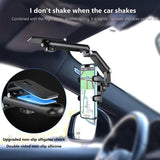 2024 New 1080°Multi-function Sun Visor Universal 360 Degree Rotating Phone Holder Car Rearview Mirror Car Phone Holder Car Holder - Rotatable Retractable Car Phone Holder forDrivers