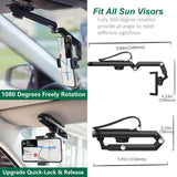 2024 New 1080°Multi-function Sun Visor Universal 360 Degree Rotating Phone Holder Car Rearview Mirror Car Phone Holder Car Holder - Rotatable Retractable Car Phone Holder forDrivers