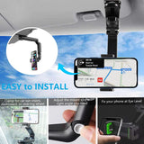 2024 New 1080°Multi-function Sun Visor Universal 360 Degree Rotating Phone Holder Car Rearview Mirror Car Phone Holder Car Holder - Rotatable Retractable Car Phone Holder forDrivers