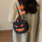 Funny Pumpkin Crossbody Bag, Halloween Devil Shoulder Bag, Ghost Skull Pumpkin Purse For Women Girls