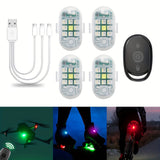 Usb Rechargeable Led Strobe Lights With Remote - 7 Colors, High Brightness, Anti-Collision For Cars, Motorcycles, Drones, Trucks & Bikes - Waterproof Rgb Mini Flashing Warning Light