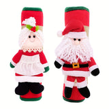 2pcs, Christmas Refrigerator Door Handle Cover Santa Snowman Kitchen Appliance Handle Covers Decorations For Fridge Microwave Oven Ornaments Santa Snowman Indoor Seatbeltcover Cardecoration Home Decor