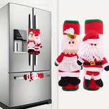 2pcs, Christmas Refrigerator Door Handle Cover Santa Snowman Kitchen Appliance Handle Covers Decorations For Fridge Microwave Oven Ornaments Santa Snowman Indoor Seatbeltcover Cardecoration Home Decor