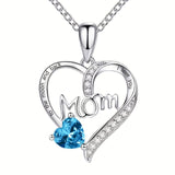 Christmas gift Mother's Day gift 1pc MOM Letter Heart-shaped Pendant Necklace, Mother's Day Gift