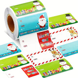 500pcs/roll  Christmas Tags Christmas Santa Claus Stickers Self Adhesive Tags Christmas Festival Birthday Holiday Gift Decor