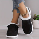 Women New Flat Plush Single Shoes Female Canvas Flats Women Autumn Winter New Fashion Comfortable Casual Shoes
