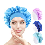 Satin Silky Sleep Bonnet Cap, With Premium Wide Elastic Band, Headwrap For Natural Curly Hair & Long Hair Care, Women Night Hat Silk Head Wrap, A Variety Of Colors Available, 1 Piece, Luxury Shower Cap For Women