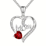 Christmas gift Mother's Day gift 1pc MOM Letter Heart-shaped Pendant Necklace, Mother's Day Gift