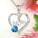 Christmas gift Mother's Day gift 1pc MOM Letter Heart-shaped Pendant Necklace, Mother's Day Gift