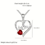 Christmas gift Mother's Day gift 1pc MOM Letter Heart-shaped Pendant Necklace, Mother's Day Gift